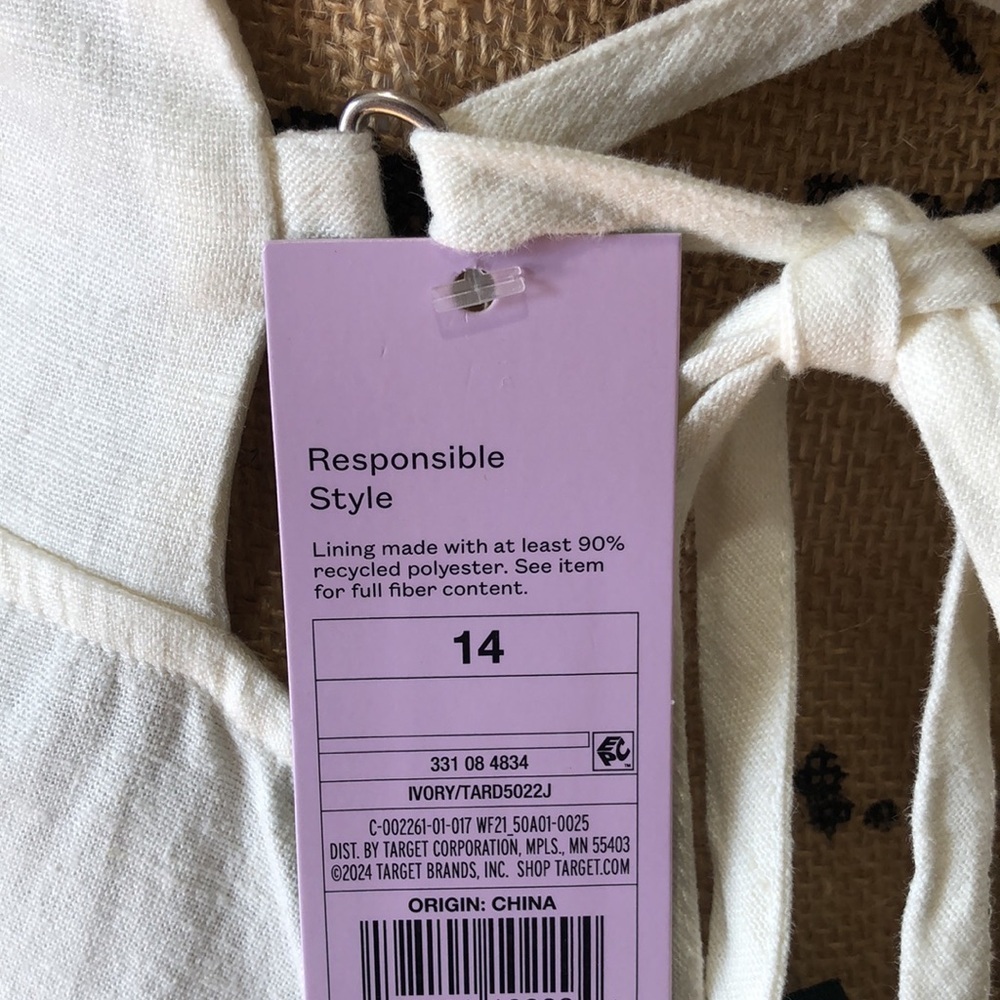 Wild Fable Women's Linen Sundress  Criss Cross back 14 NWT - Picture 5 of 6